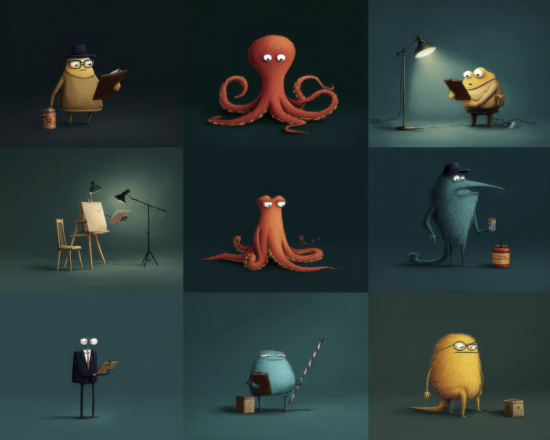 Creative Workplace with Quirky Characters