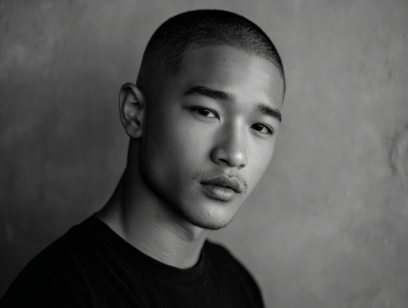 Black and White Portrait of Young Man