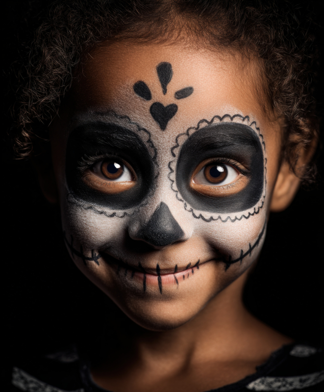 Child with Day of the Dead Face Paint