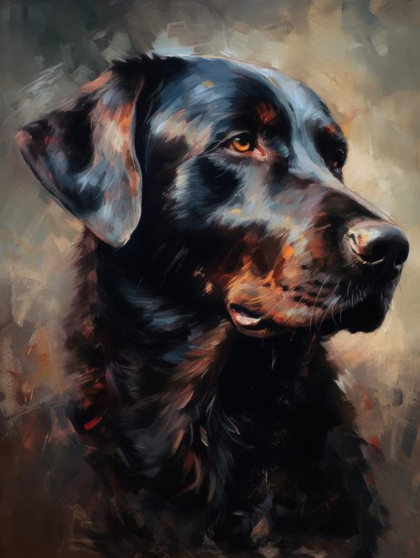 Majestic Black Labrador in Artistic Portrait