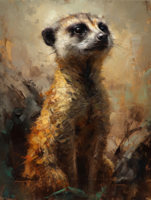 Artistic Portrait of a Meerkat in Nature