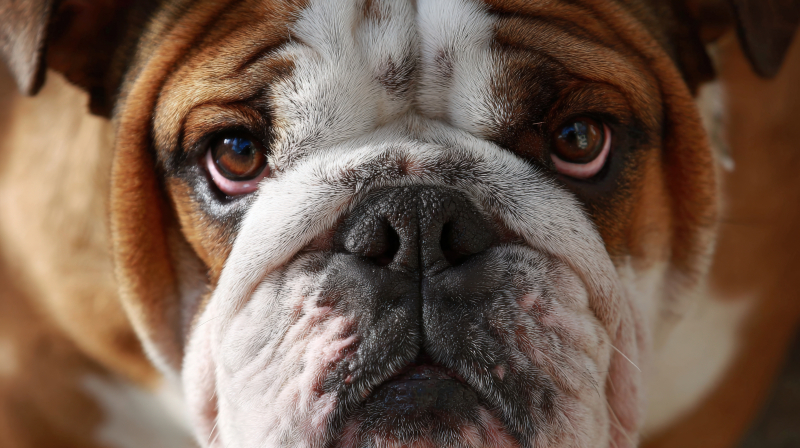 Close-Up of English Bulldog Face