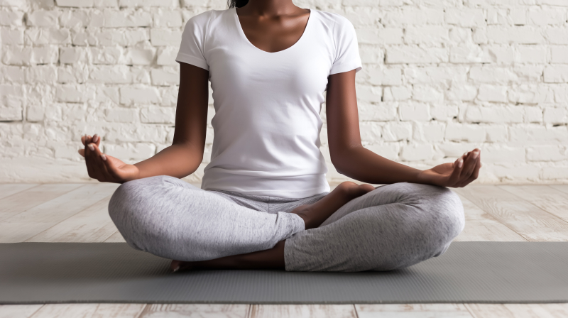 Woman Practicing Yoga in Tranquil Setting