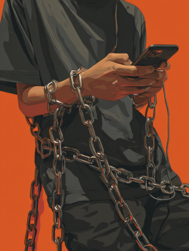 Social Media Addiction Editorial Concept