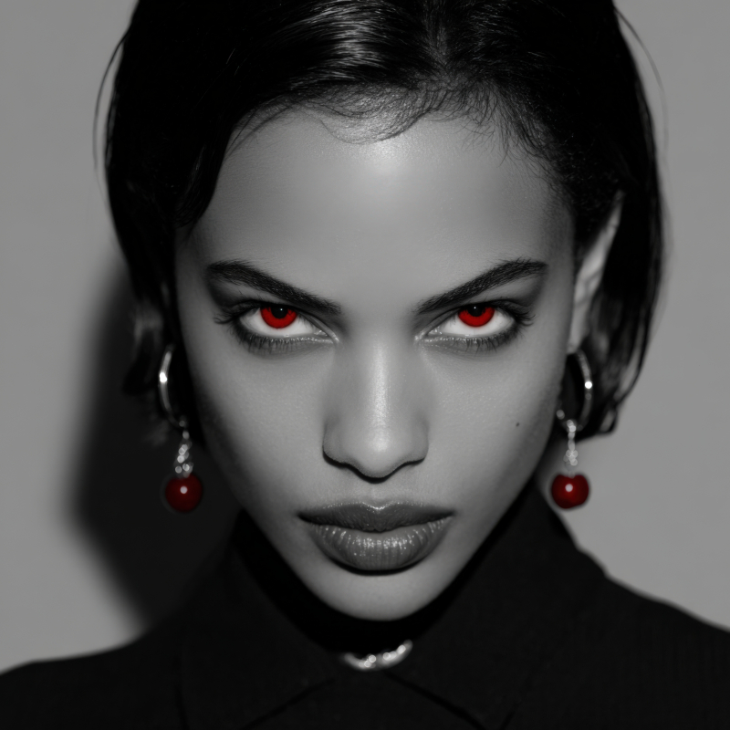 Dramatic Portrait with Red Accents