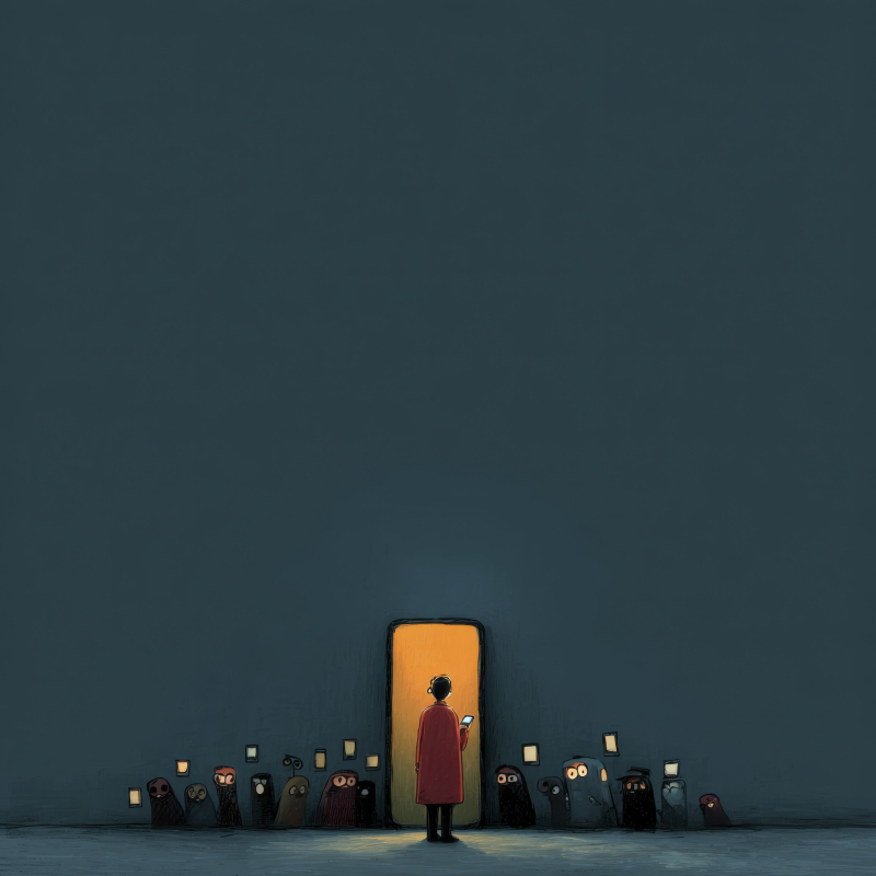 AI and Future Technology Editorial Illustration