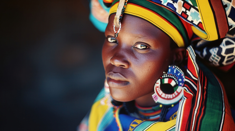 Vibrant Cultural Portrait with Traditional Attire