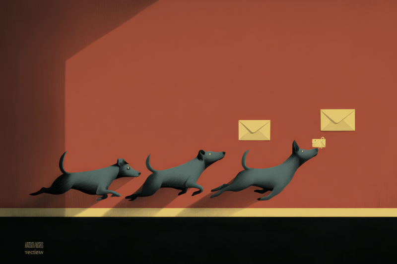 Social Media Editorial Illustration with Dogs
