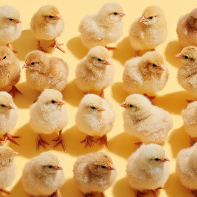 Adorable Baby Chicks on Yellow Background