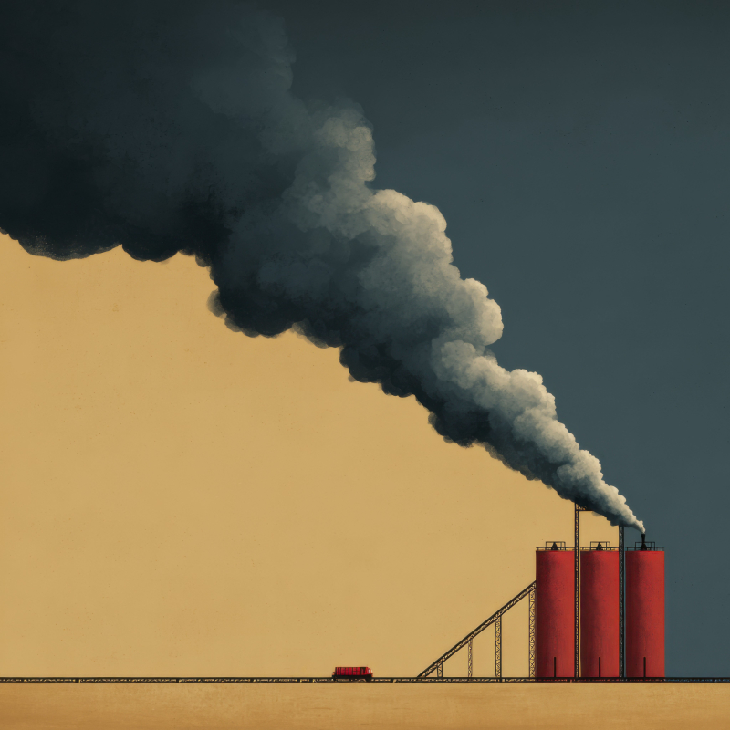 Industrial Pollution Editorial Illustration