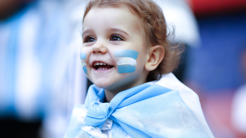 Joyful Argentina World Cup Fan Celebrating