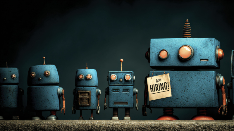 AI Robots in Futuristic Technology Scene