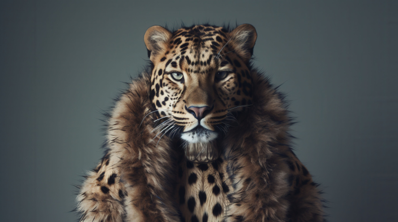 Majestic Leopard Portrait with Fur Details
