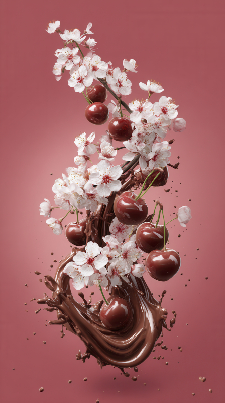 Easter Chocolate and Cherry Blossom Art