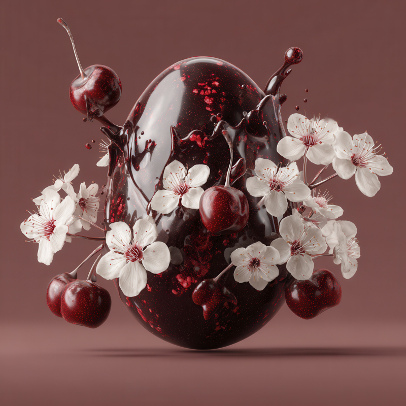Elegant Easter Egg with Cherry Blossoms