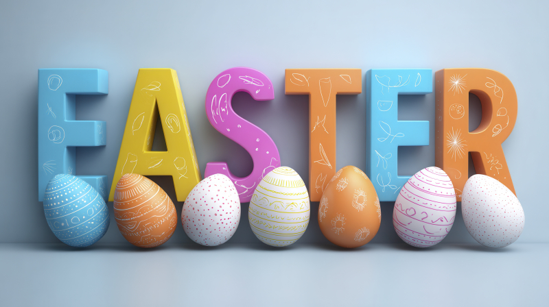 Colorful Easter Egg Promo Display