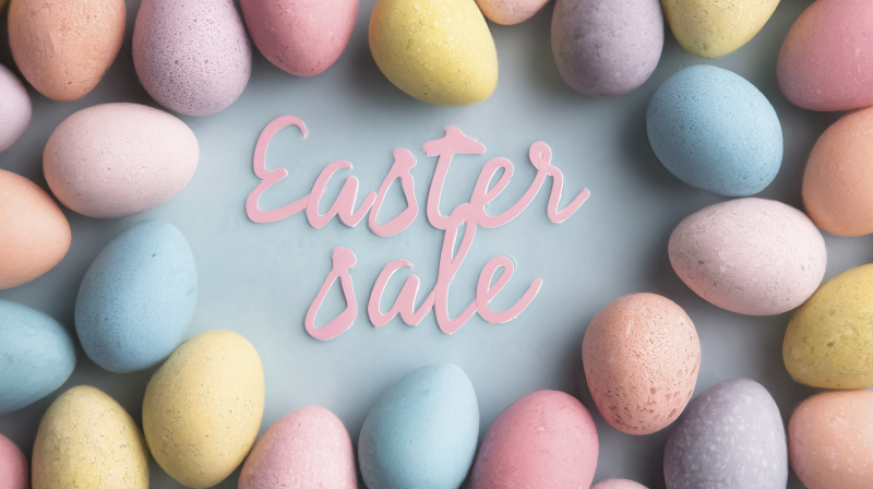 Colorful Easter Sale Promotion with Eggs