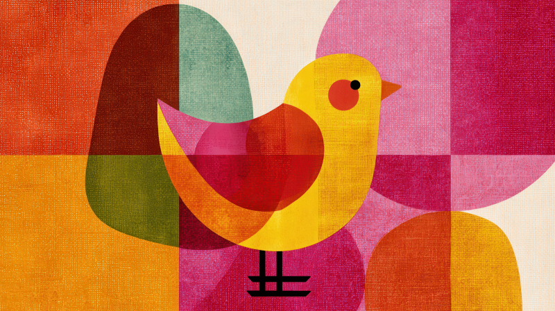 Colorful Easter Chick Illustration