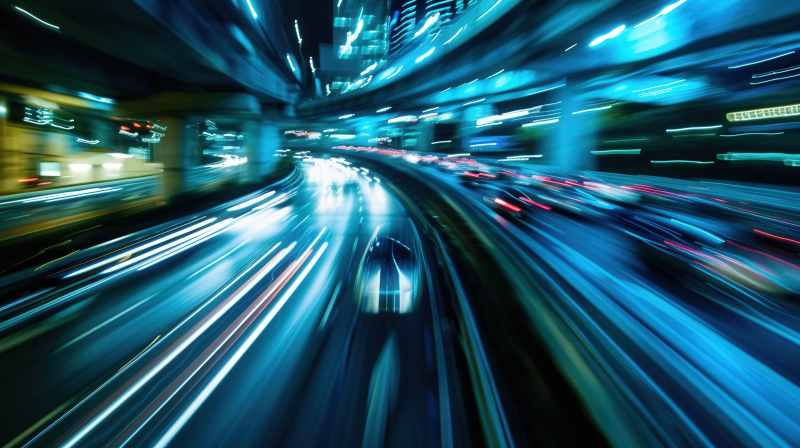 Dynamic Urban Night Traffic Motion Blur