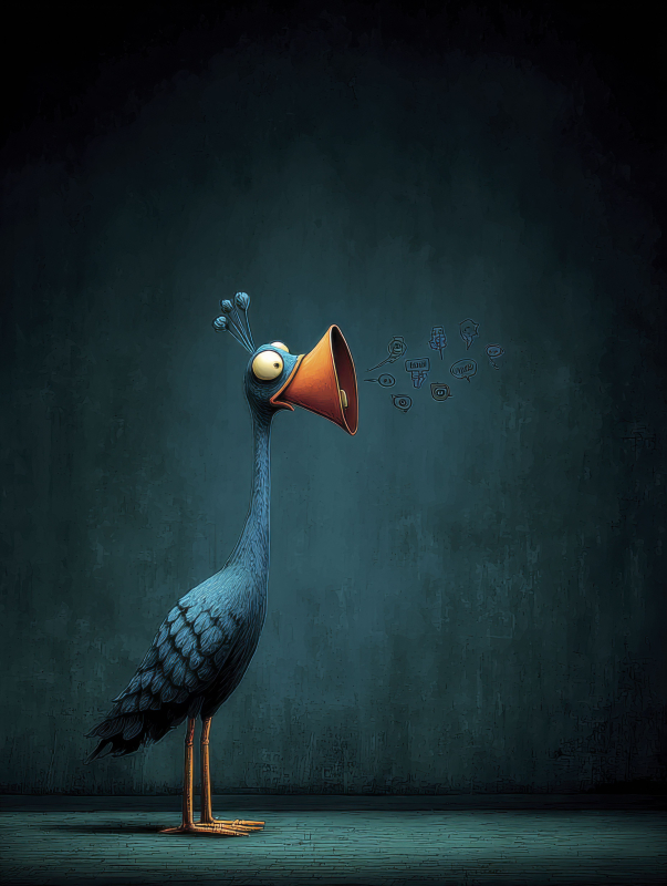 Social Media Editorial Bird Illustration