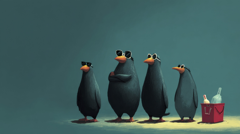 Stylish Penguins in Environmental Editorial