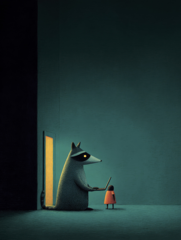 AI and Future Technology Editorial Illustration