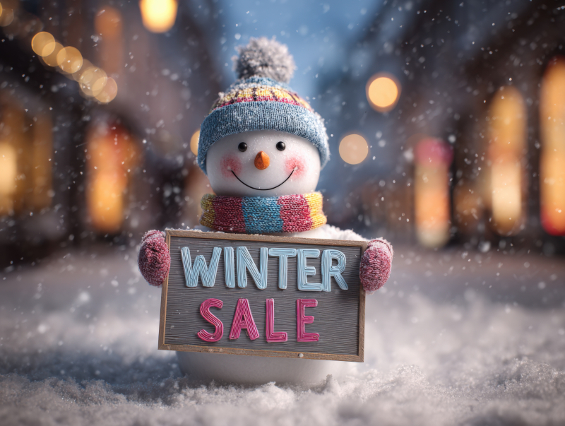 Charming Snowman Promoting Winter Sale