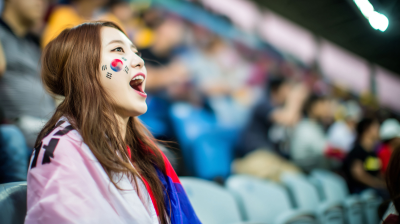 South Korean Fans Celebrating at World Cup