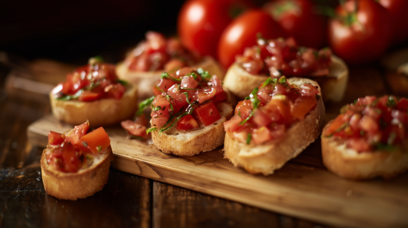 Authentic Italian Bruschetta with Fresh Tomatoes