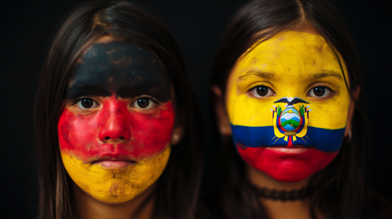 Germany vs Ecuador Face Paint Portrait