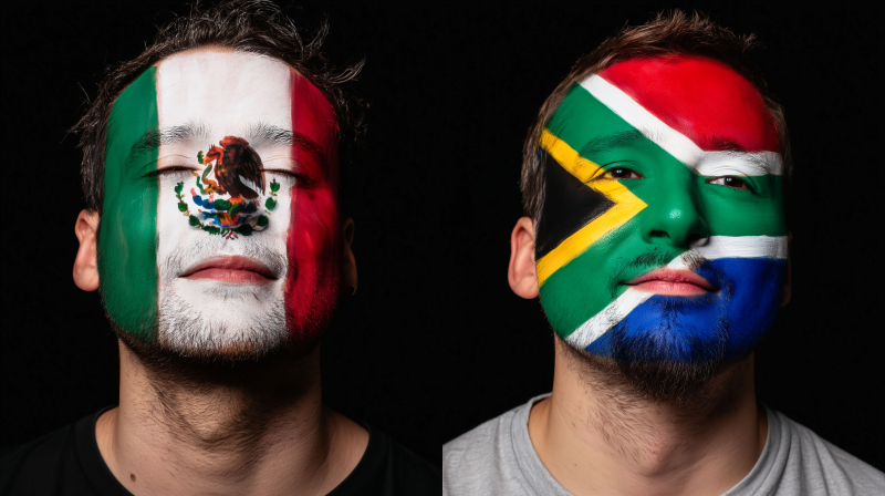Mexico vs South Africa Face Paint Art
