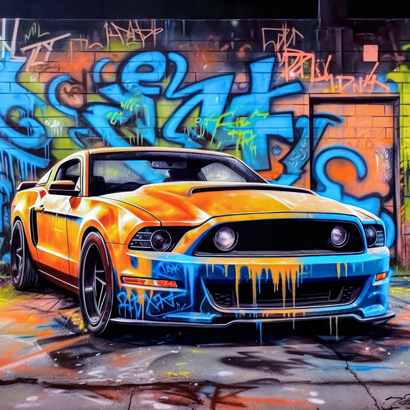 Vibrant Graffiti on Sports Car