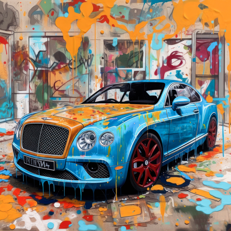 Vibrant Graffiti Art on Luxury Cars
