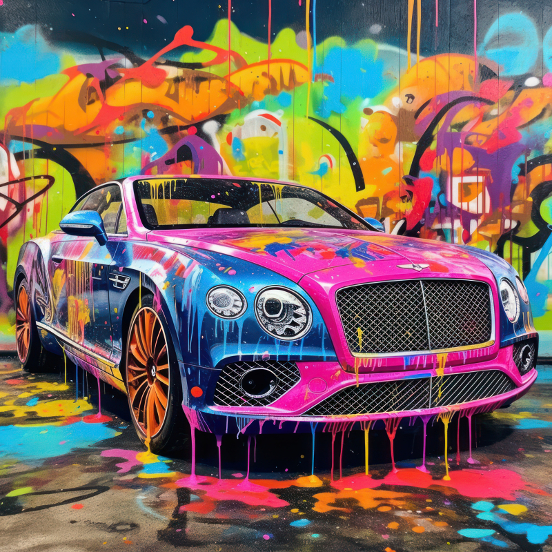 Vibrant Graffiti-Covered Luxury Cars