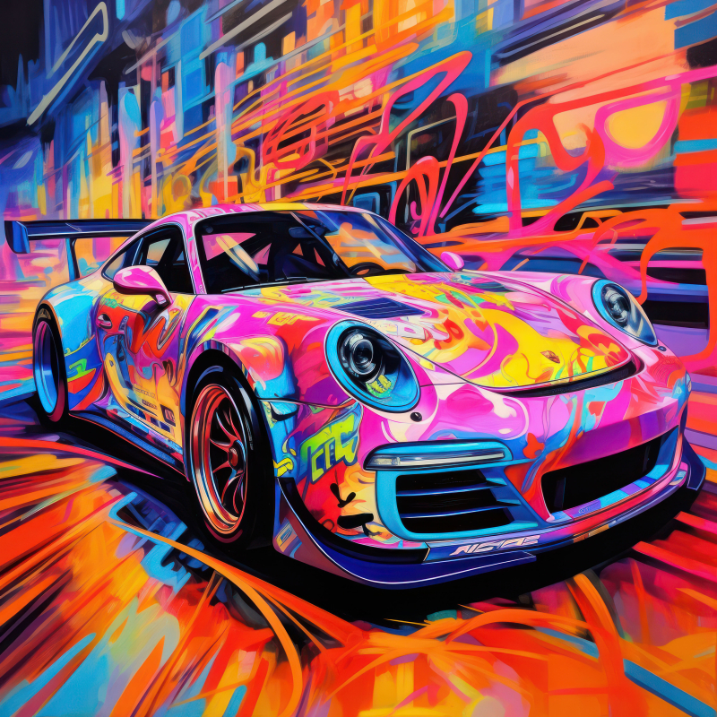 Vibrant Graffiti Art on Sports Cars